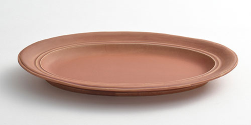oval plate(L)/薄緋(レンガ)